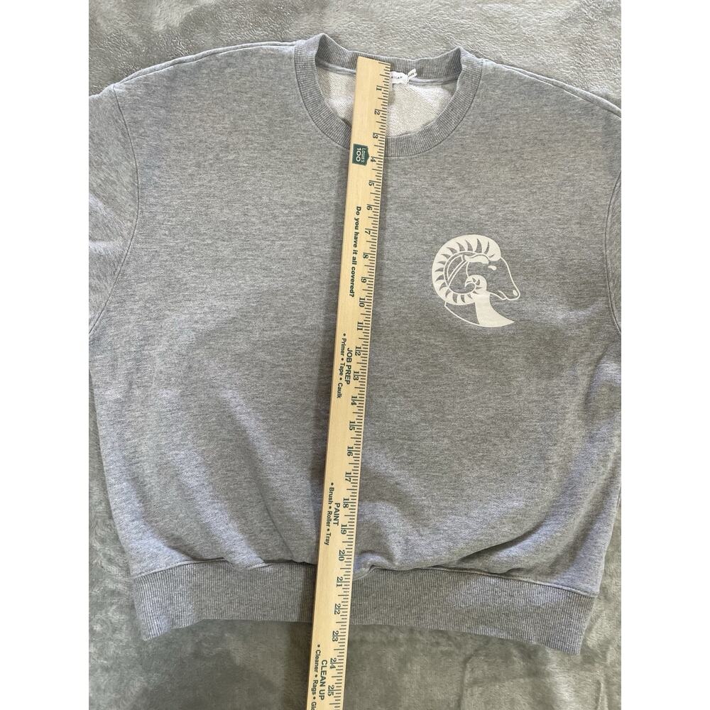 Good American Sweatshirt Women’s Sz 2 M Zodiac Aries Gray Crew Neck Cropped - Picture 7 of 9